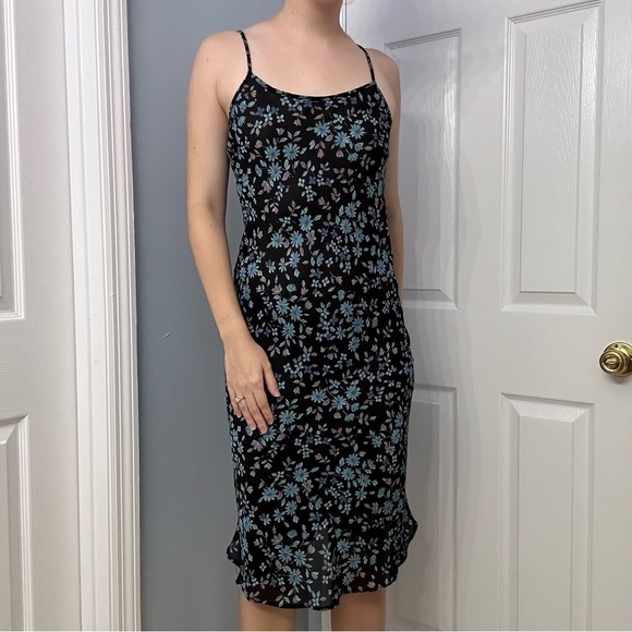 Victoria's Secret Other - Victoria’s Secret Dress Midi Floral Slip Coquette Fairy Summer Blue Size Small